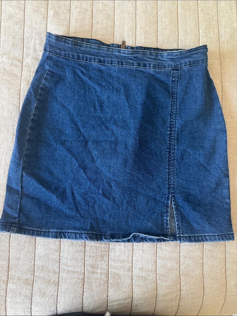 Classic Denim Mini Skirt - Dark Blue